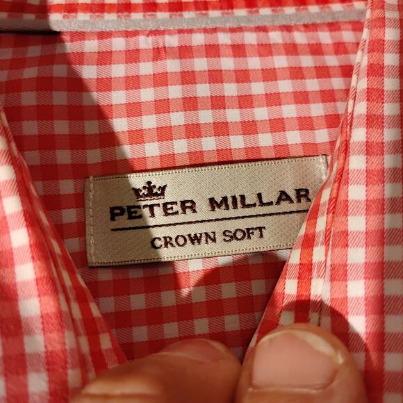 Peter Millar Crown Soft shirt mens L Large cotton silk blend golf long sleeve - Picture 5 of 7